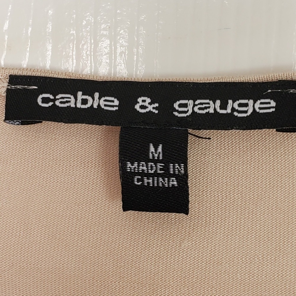 Cable & Gauge Beige Lace Panel Embroidered‎ Long Sleeve Boho Top Womens Medium - Picture 5 of 8